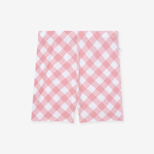 Dusty Rose Gingham Bike Shorts