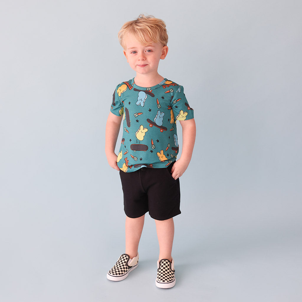 Black French Terry Shorts