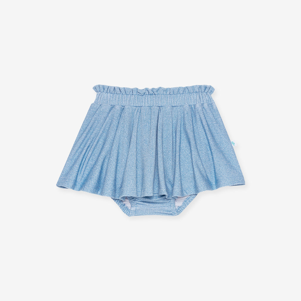 Light Blue Denim French Terry Skater Bummie