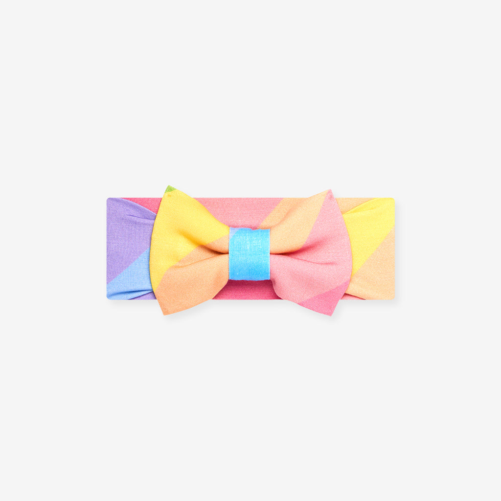 Rainbow Stripe Luxe Bow Headwrap
