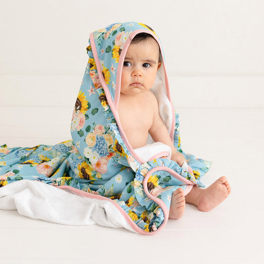 Teresa Marie Ruffled Hooded Towel