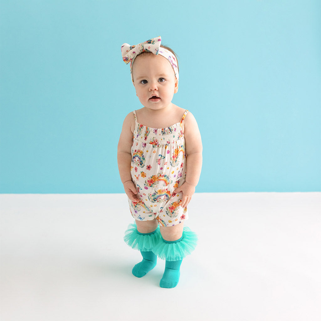 Lucky Rainbow Smocked Romper