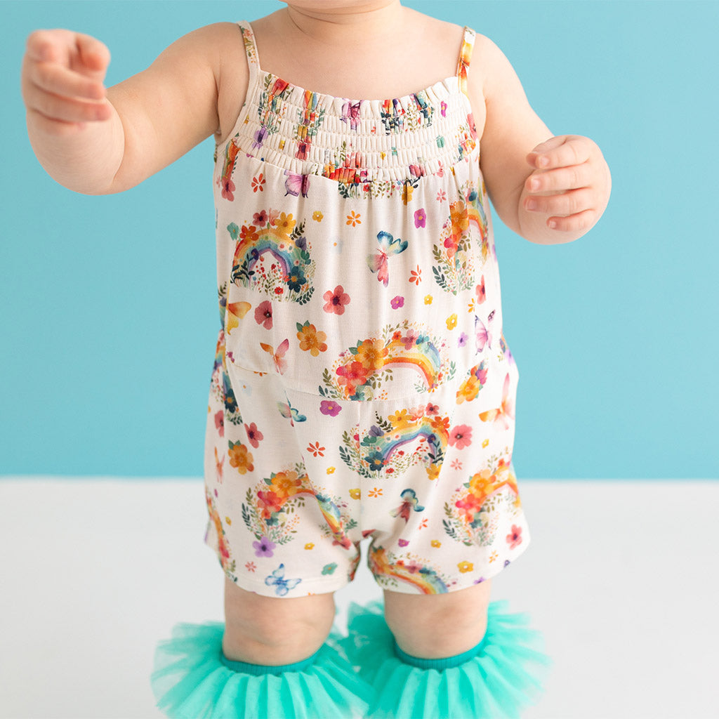 Lucky Rainbow Smocked Romper