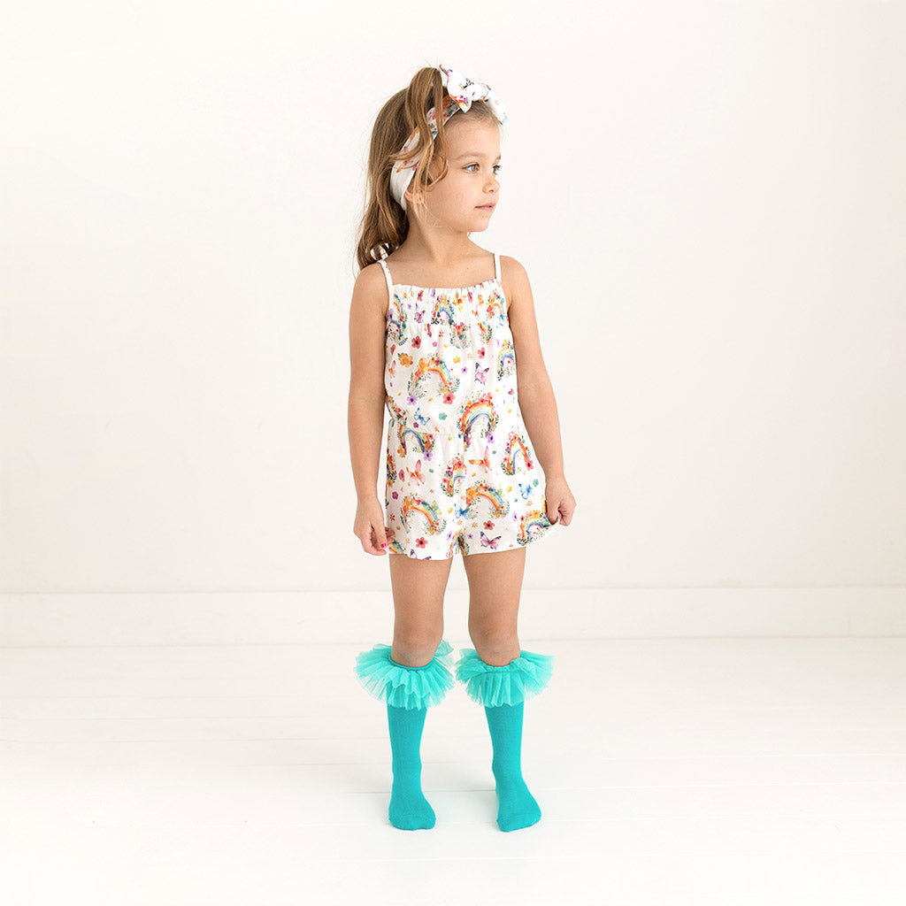 Lucky Rainbow Smocked Romper