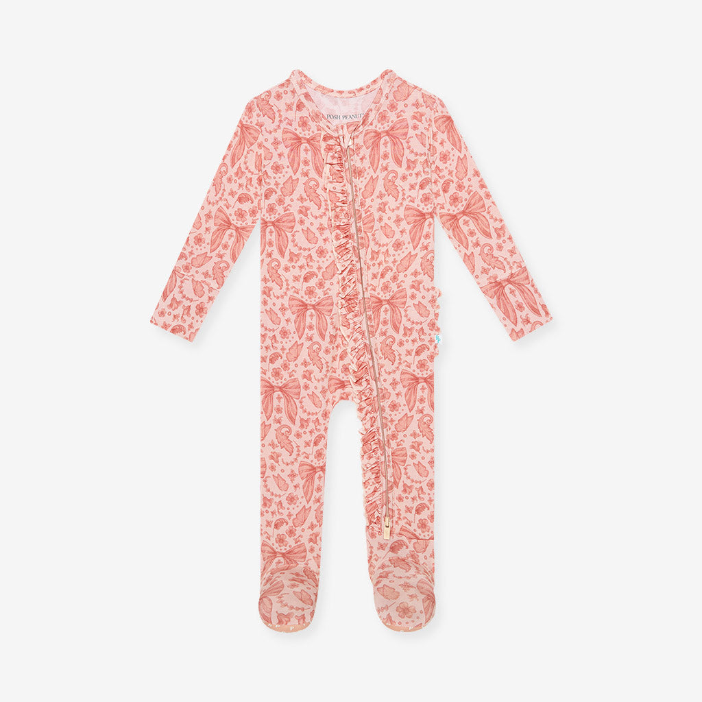 Adelaide Footie Ruffled Zippered One Piece