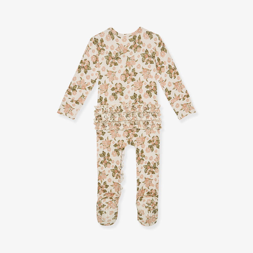 Aerwyna Footie Ruffled Zippered One Piece