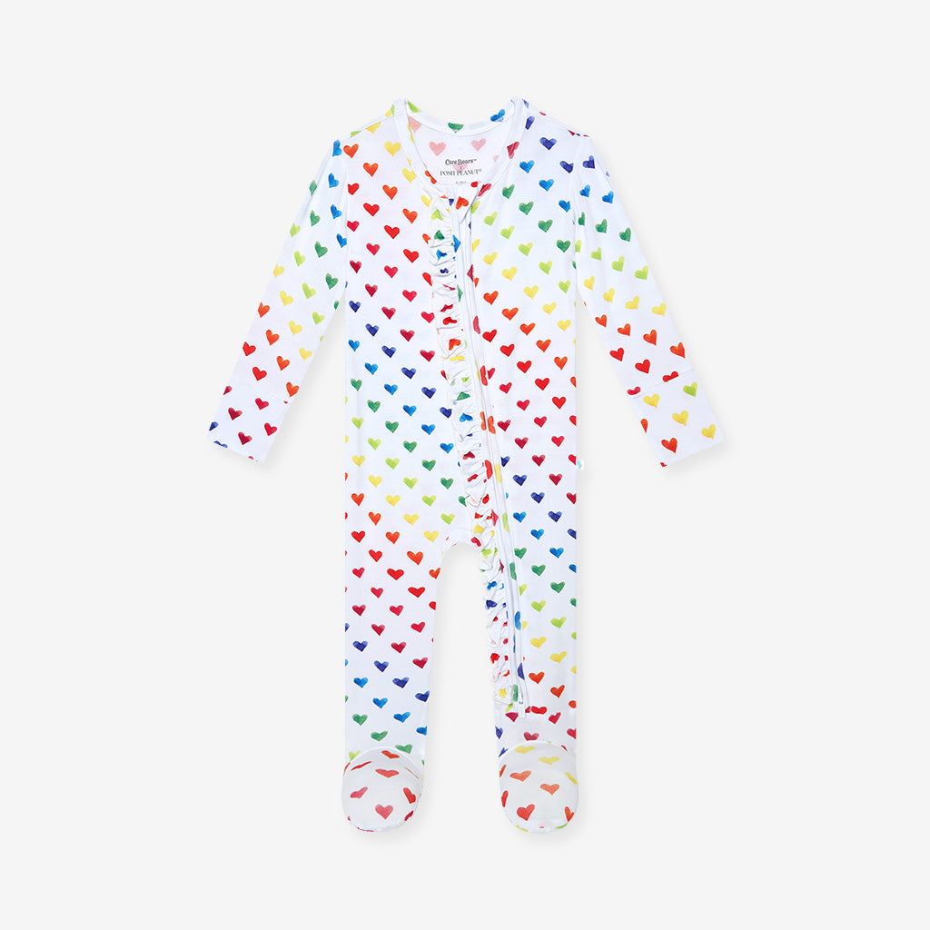 Care Bears™ Rainbow Hearts Footie Ruffled Zippered One Piece