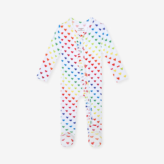 Care Bears™ Rainbow Hearts Footie Ruffled Zippered One Piece