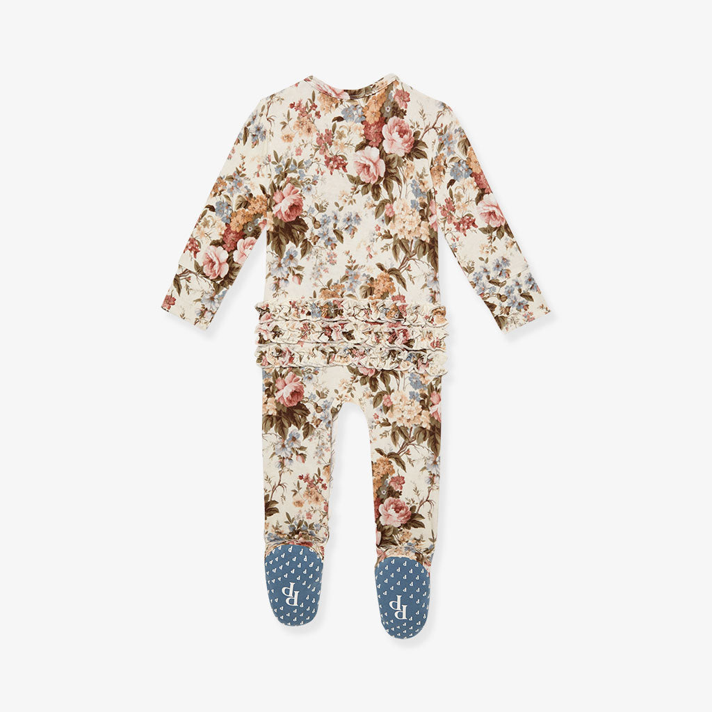 Dauphine Footie Ruffled Zippered One Piece