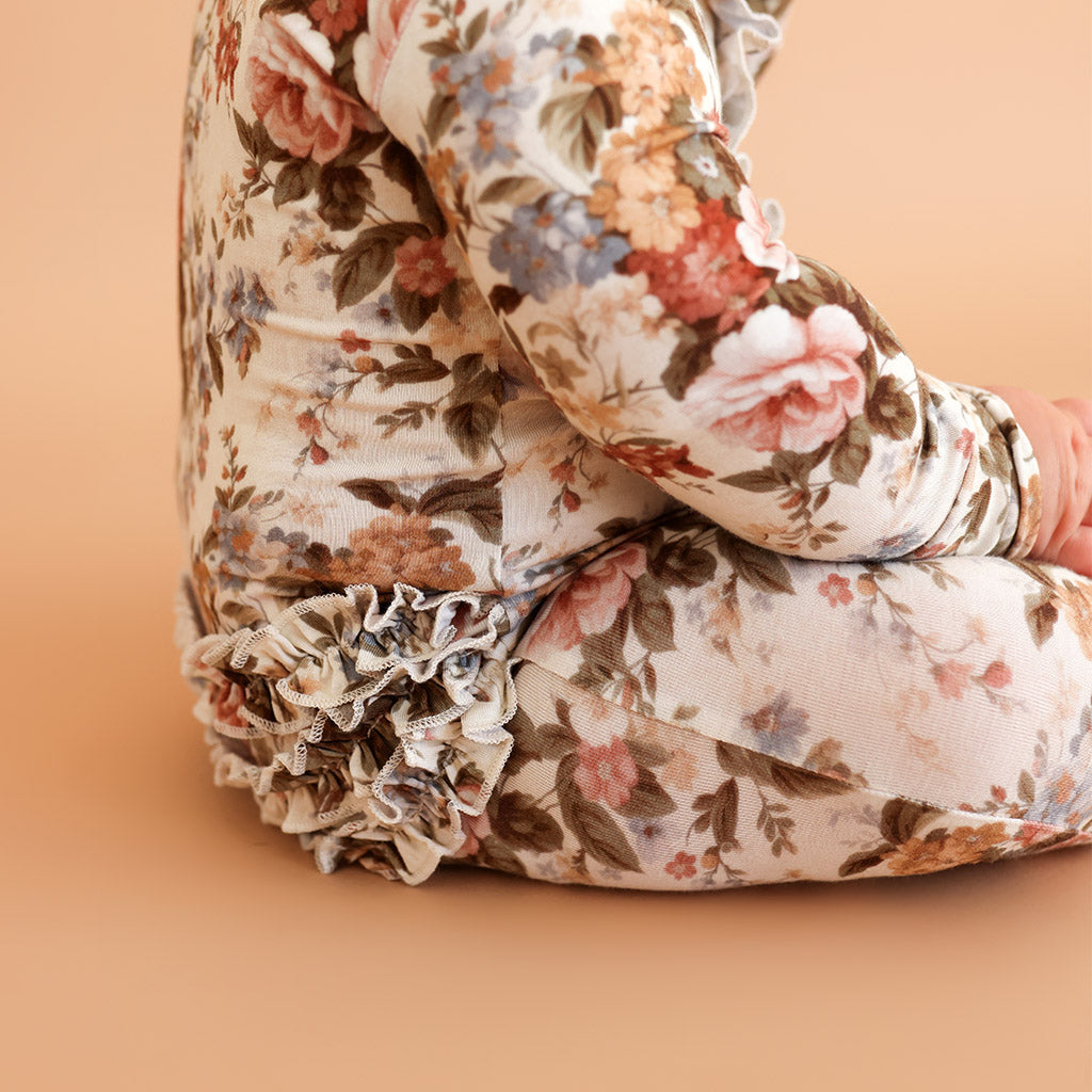 Dauphine Footie Ruffled Zippered One Piece