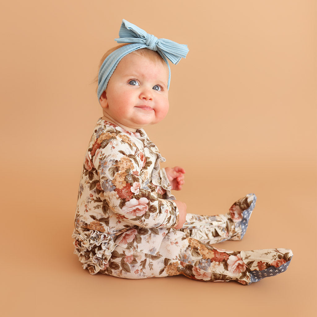 Dauphine Footie Ruffled Zippered One Piece