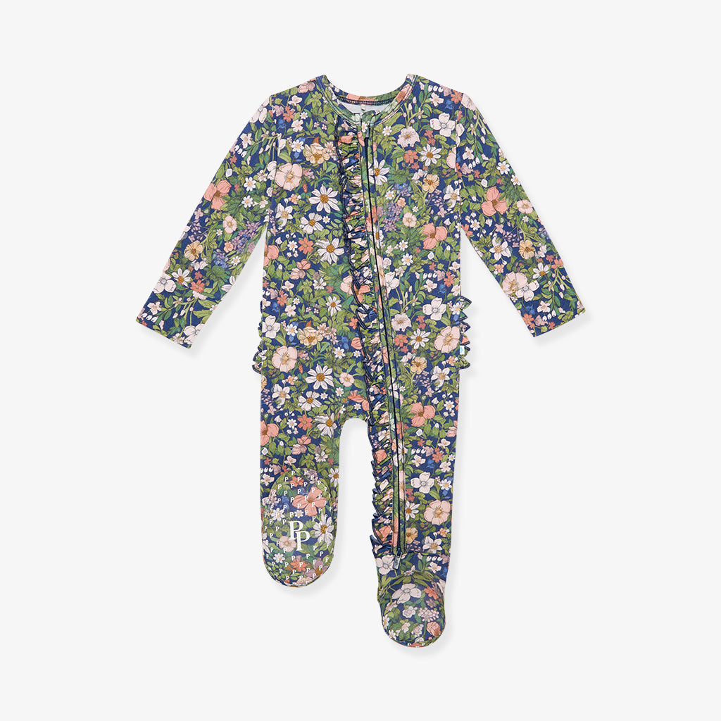 Jayla Footie Ruffled Zippered One Piece