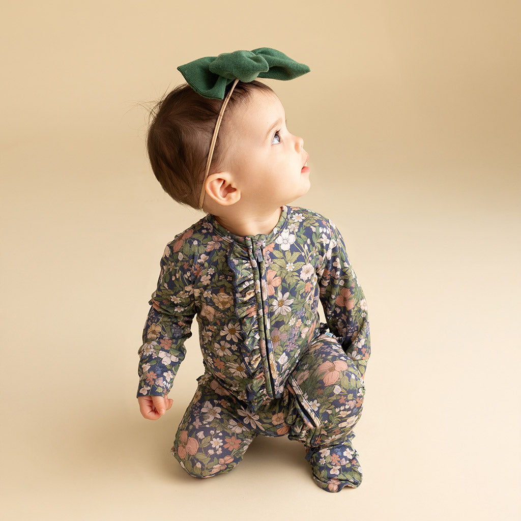 Jayla Footie Ruffled Zippered One Piece