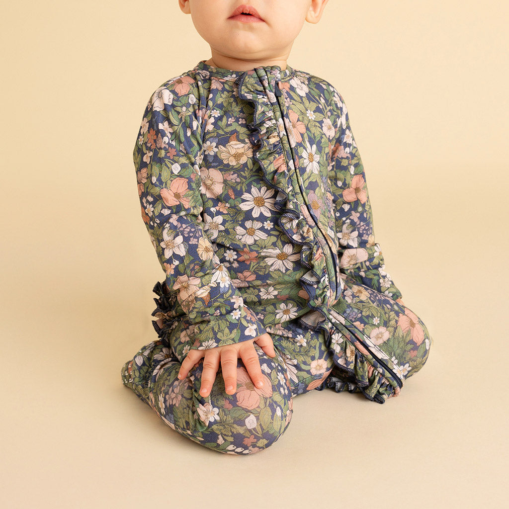 Jayla Footie Ruffled Zippered One Piece