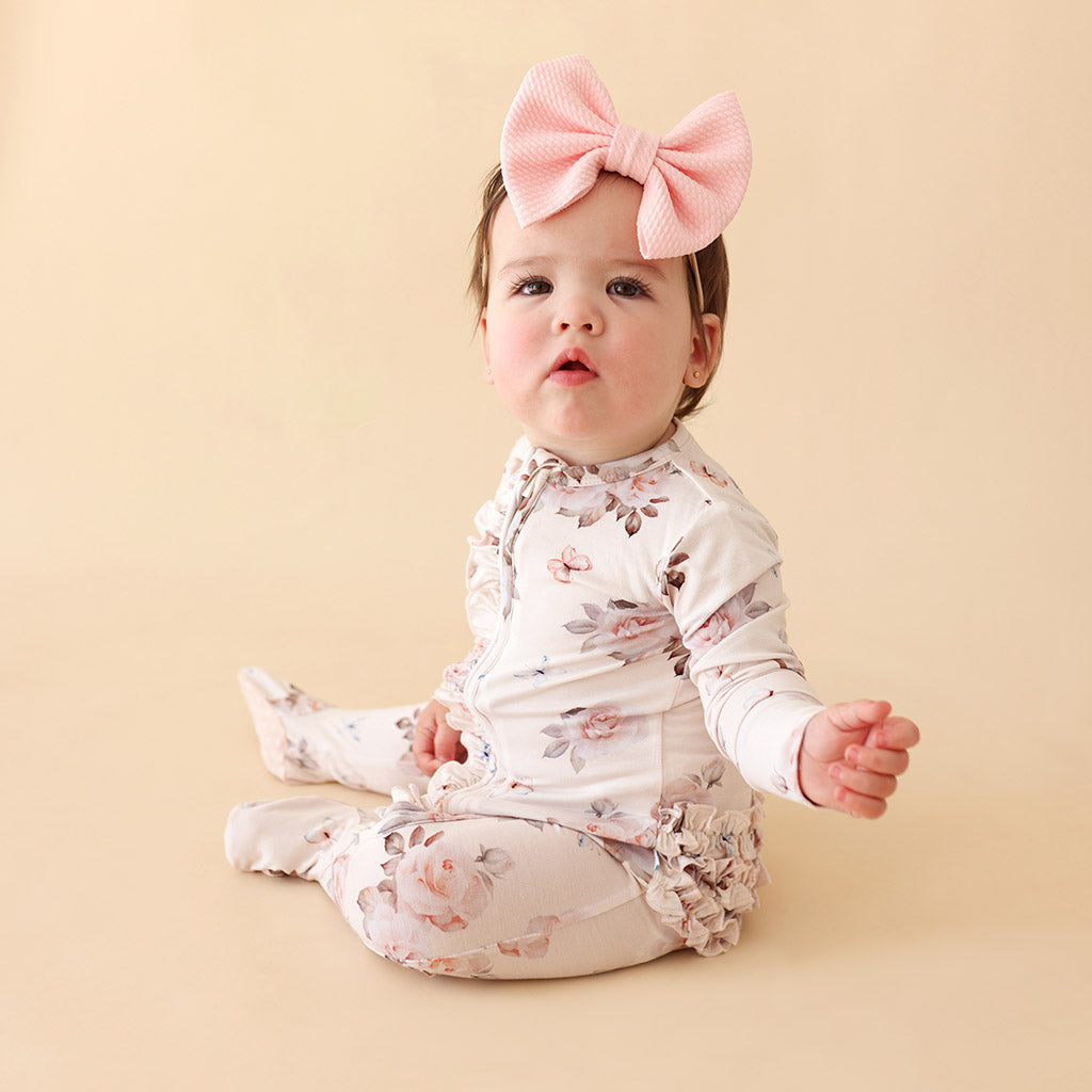 Joy Anne Footie Ruffled Zippered One Piece