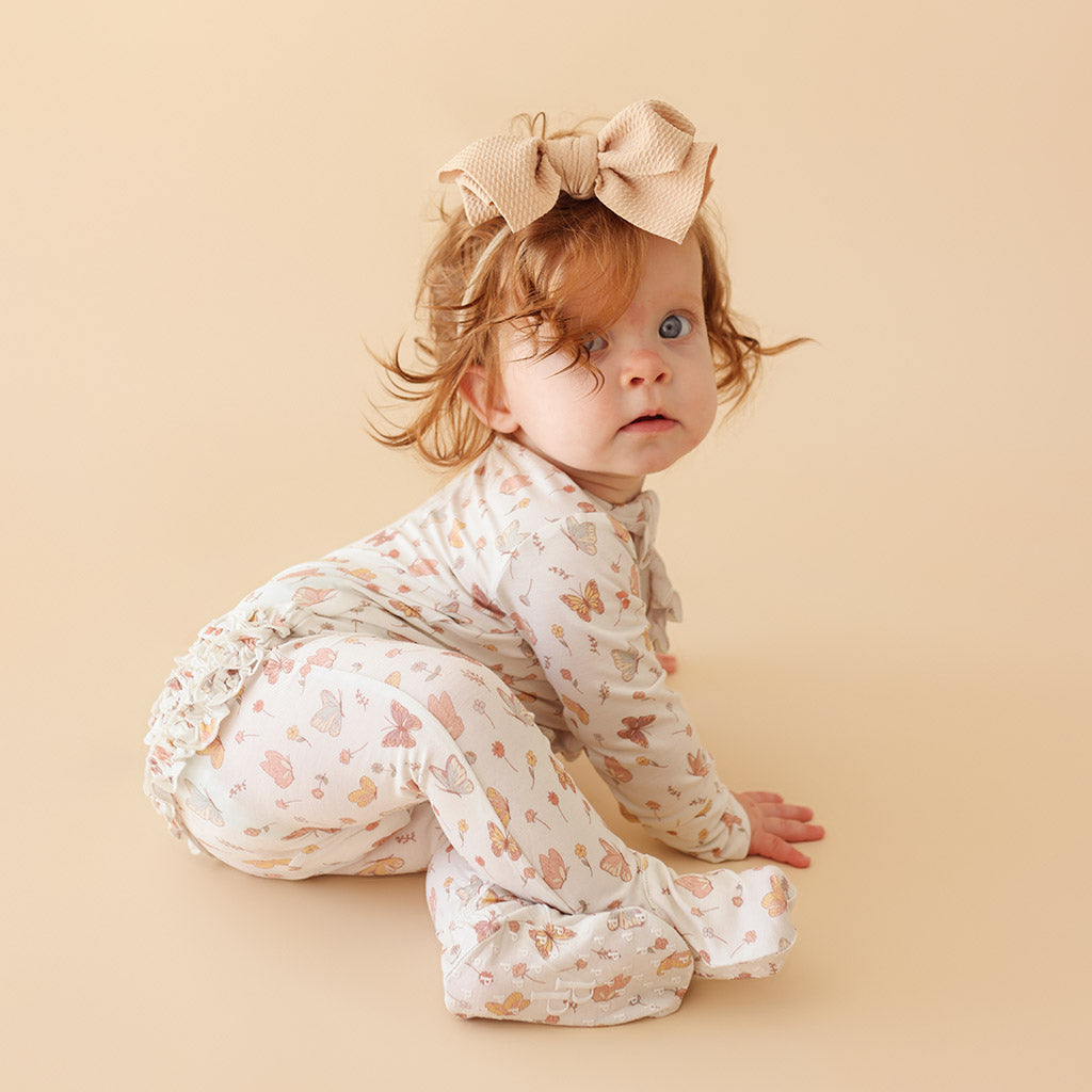 Kelcie Footie Ruffled Zippered One Piece