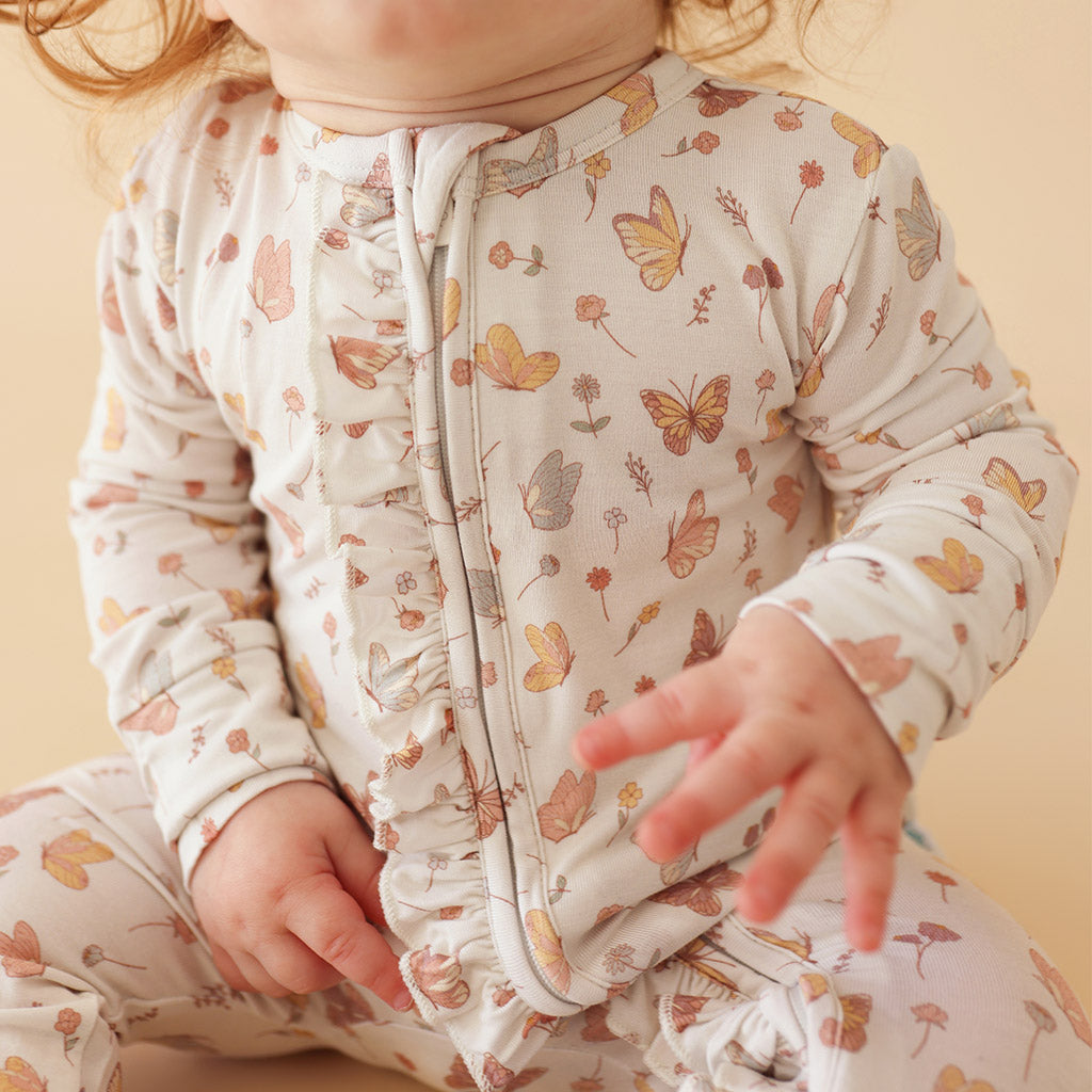 Kelcie Footie Ruffled Zippered One Piece