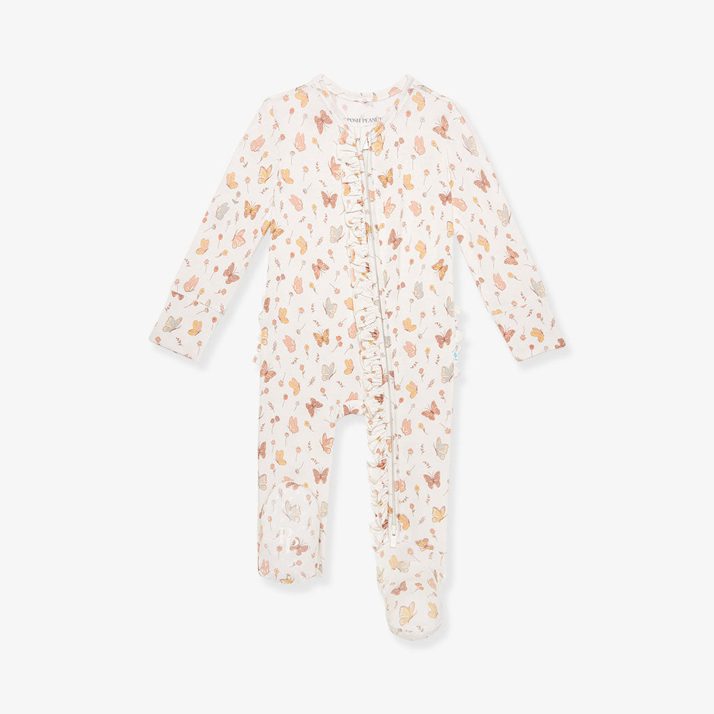 Kelcie Footie Ruffled Zippered One Piece