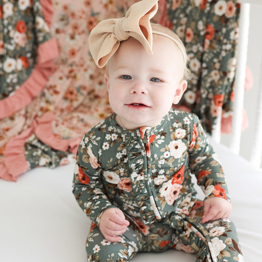 Kylee Footie Ruffled Zippered One Piece