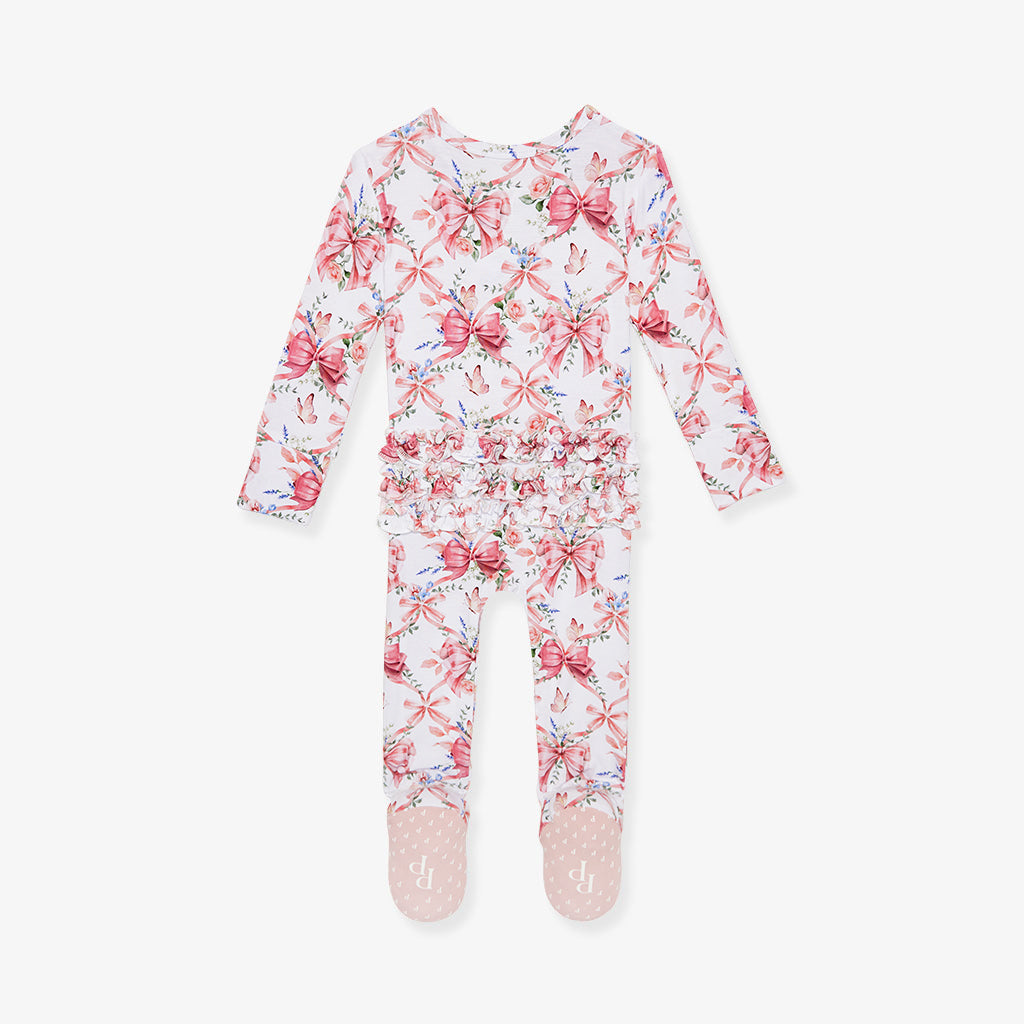 Loraine Footie Ruffled Zippered One Piece