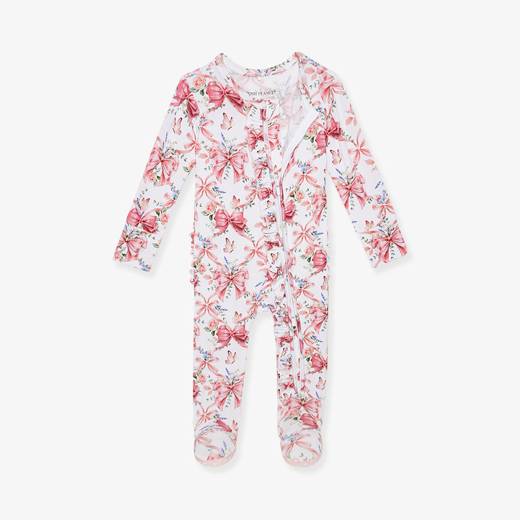 Loraine Footie Ruffled Zippered One Piece