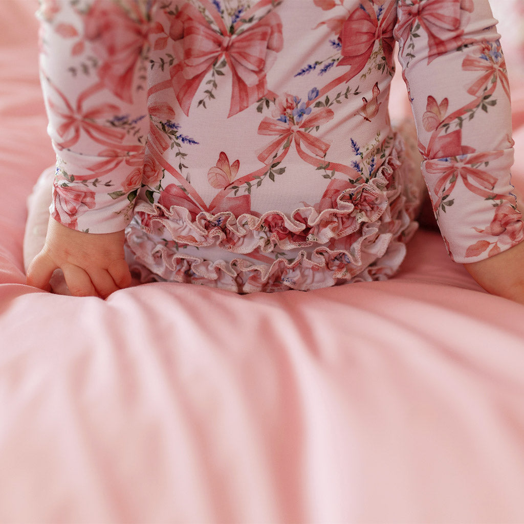 Loraine Footie Ruffled Zippered One Piece