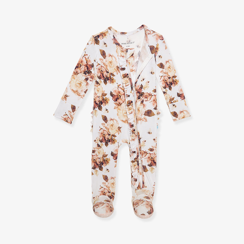 Reese Footie Ruffled Zippered One Piece