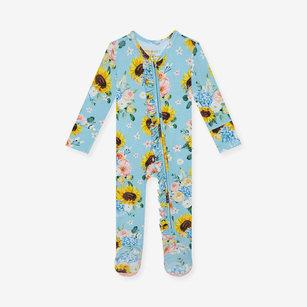 Teresa Marie Footie Ruffled Zippered One Piece