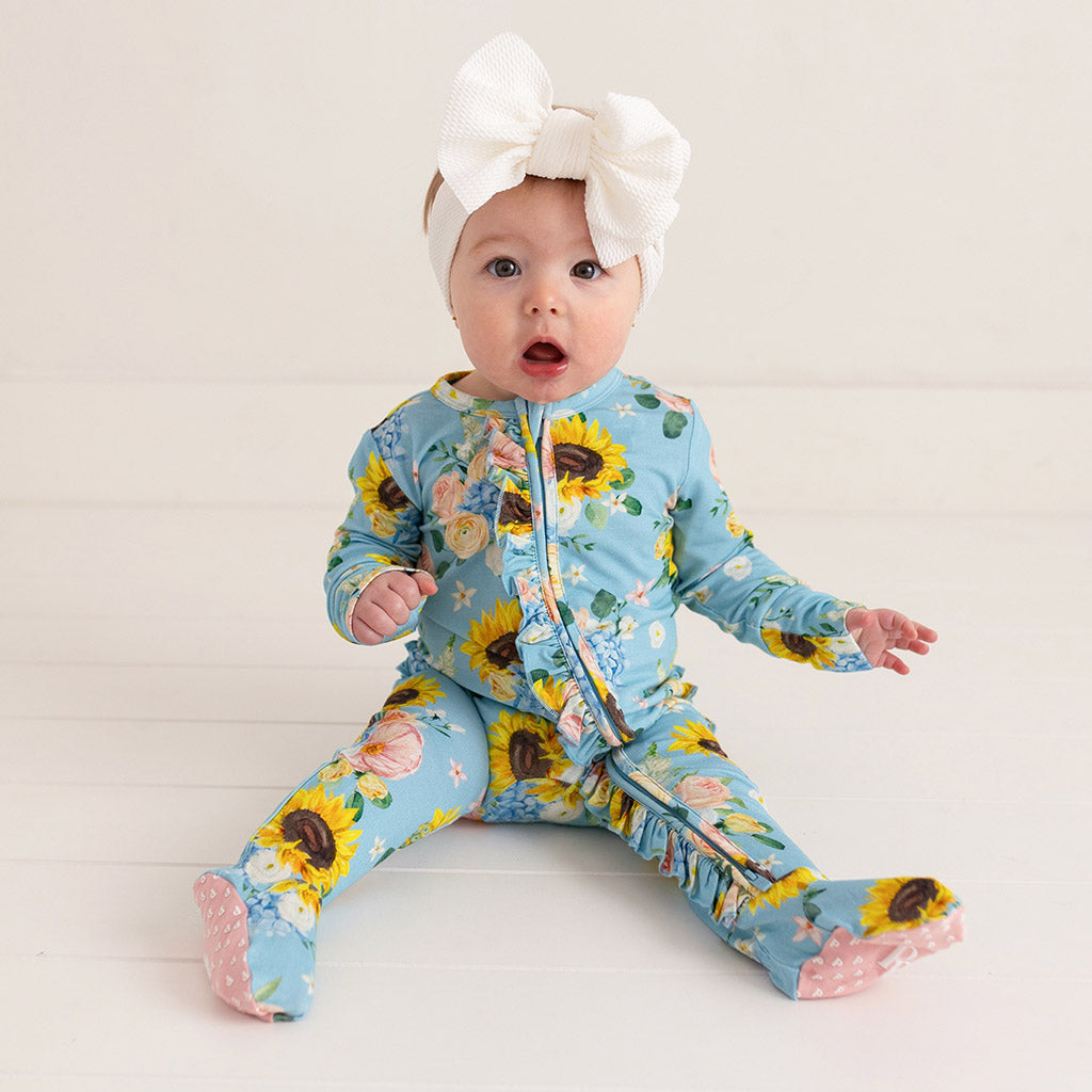 Teresa Marie Footie Ruffled Zippered One Piece