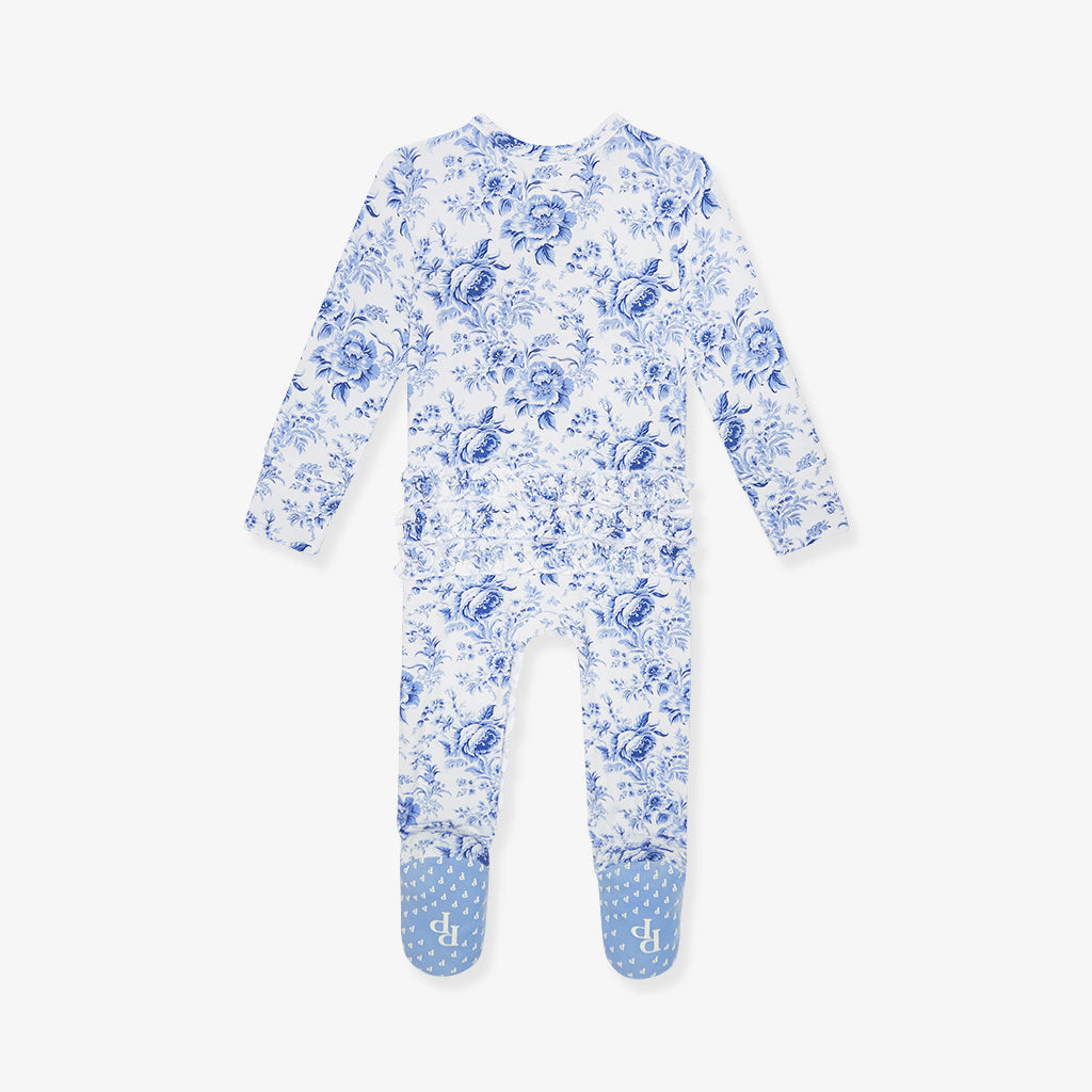 Yve Footie Ruffled Zippered One Piece