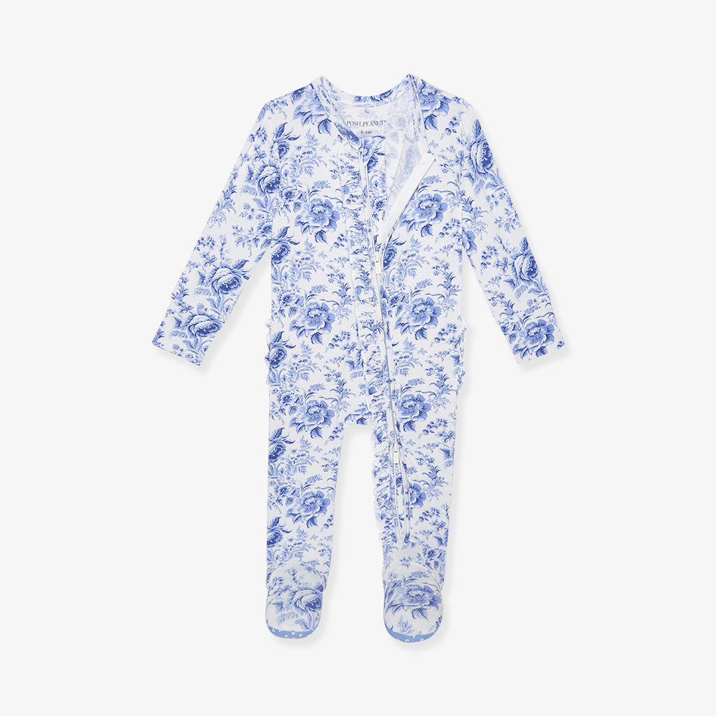 Yve Footie Ruffled Zippered One Piece