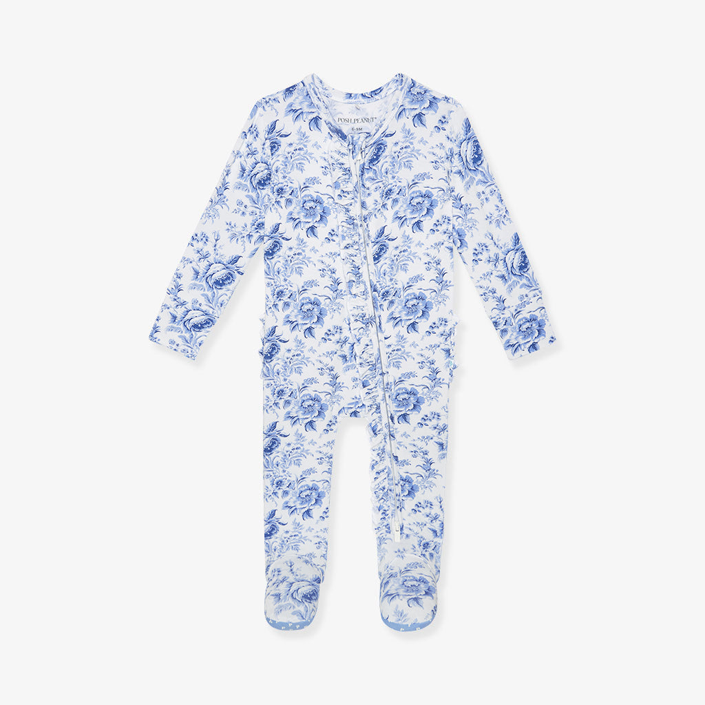 Yve Footie Ruffled Zippered One Piece