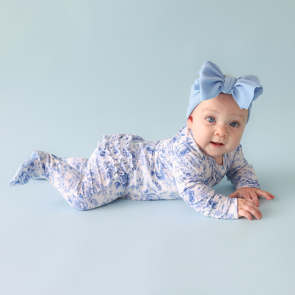 Yve Footie Ruffled Zippered One Piece