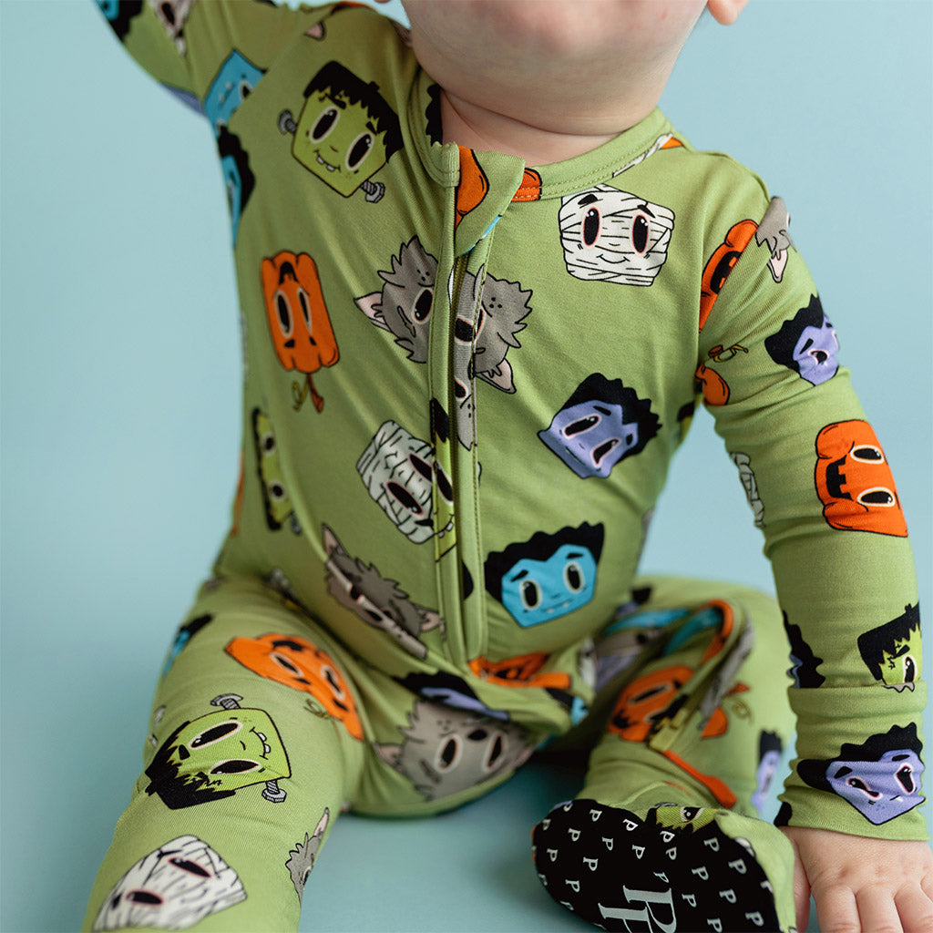 Posh Monsters Footie Zippered One Piece
