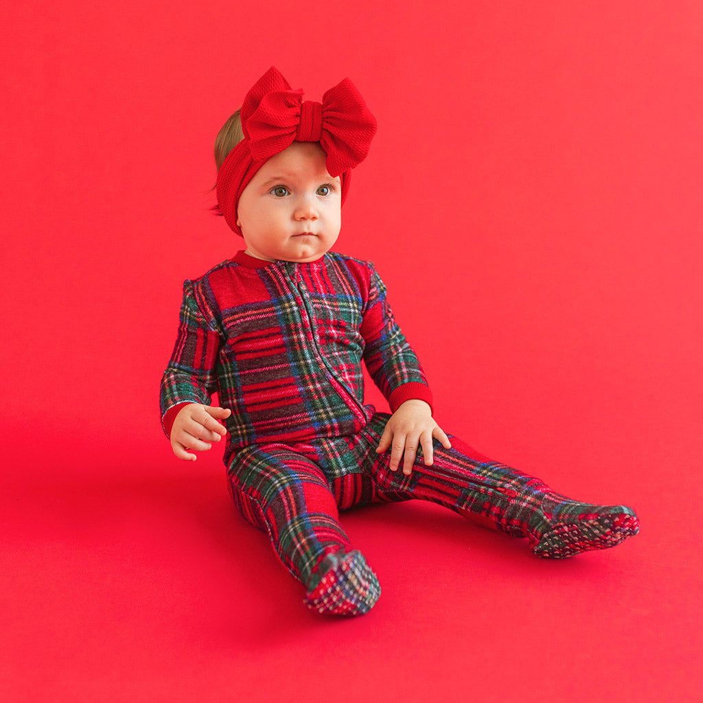 Red Tartan Plaid Pacci™ Zippered One Piece