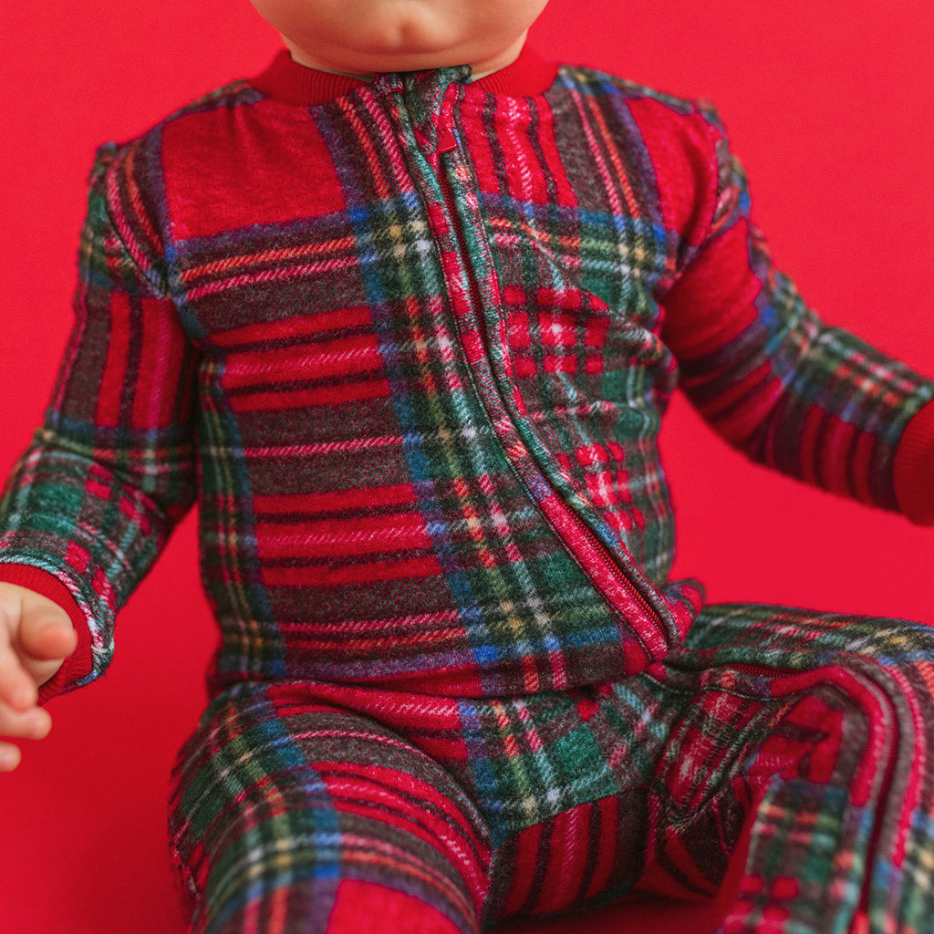 Red Tartan Plaid Pacci™ Zippered One Piece