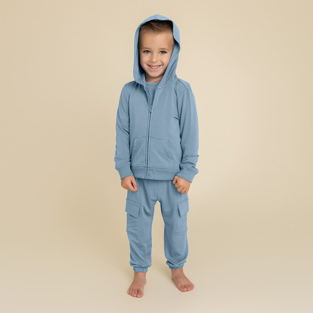 Slate French Terry Zippered Hoodie