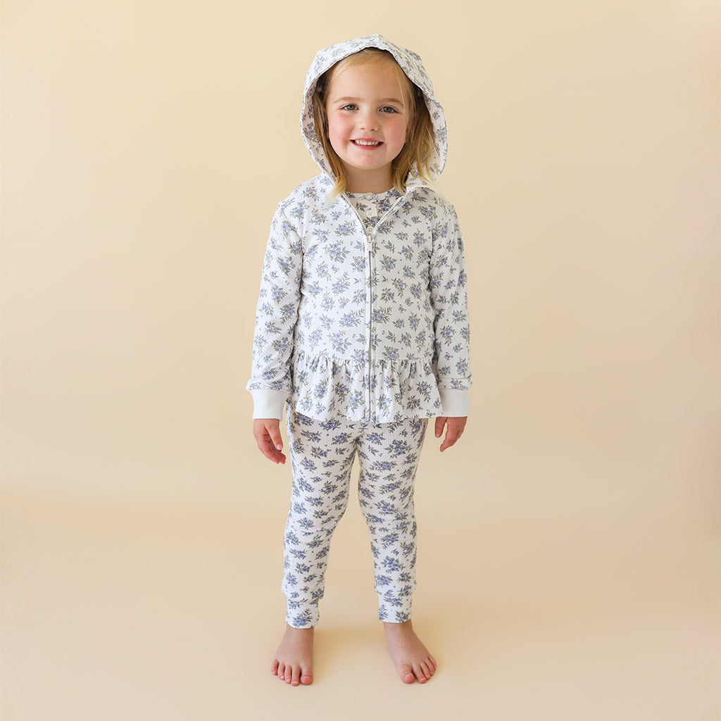 Esmerelda French Terry Ruffled Zippered Hoodie