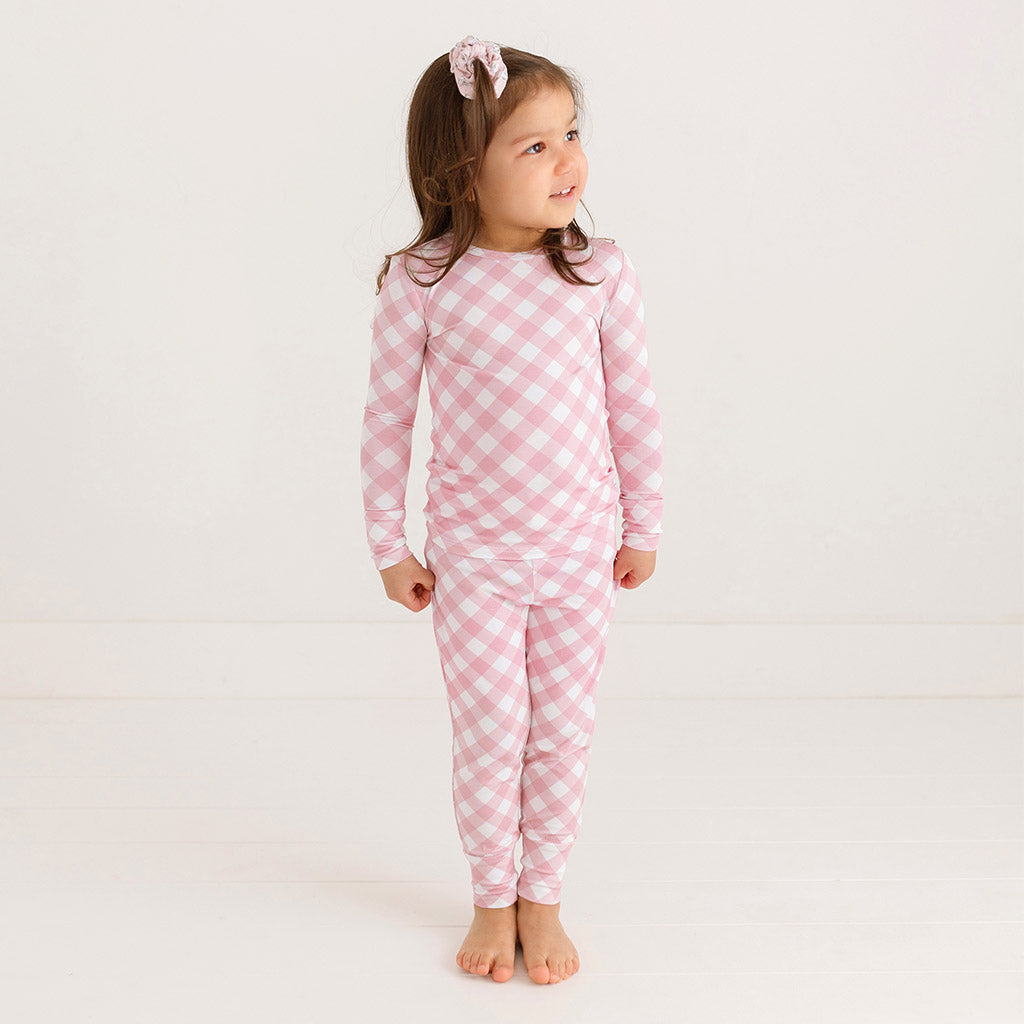 Dusty Rose Gingham Classic Pajama Set