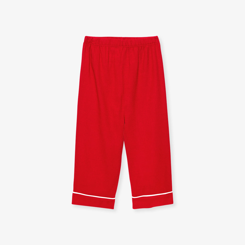 Garnet Red Flannelette Luxe Pajama Set