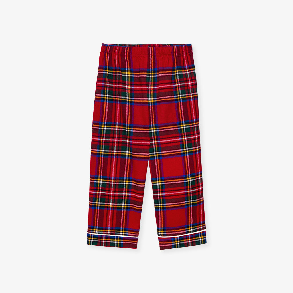 Red Tartan Plaid Flannelette Luxe Pajama Set