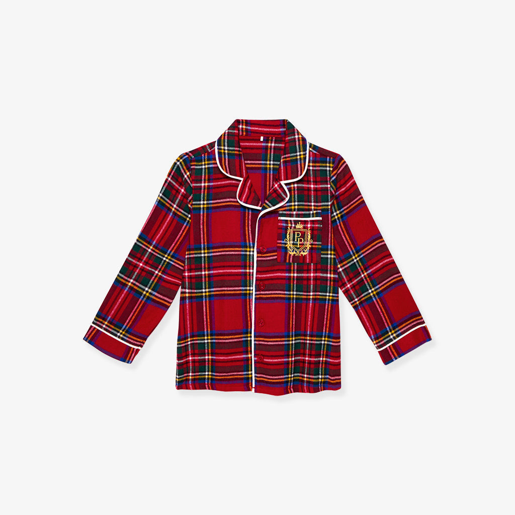 Red Tartan Plaid Flannelette Luxe Pajama Set