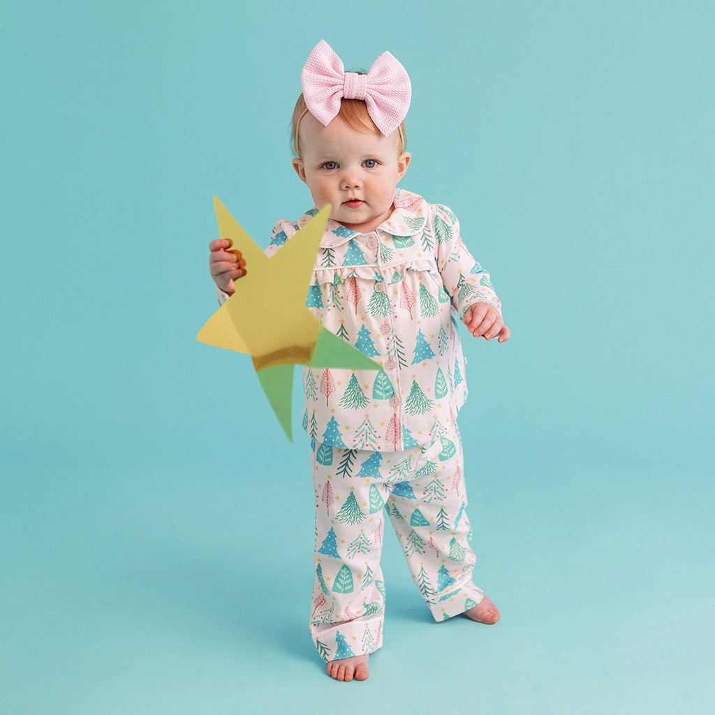 Balsam Flannelette Ruffled Pajama Set