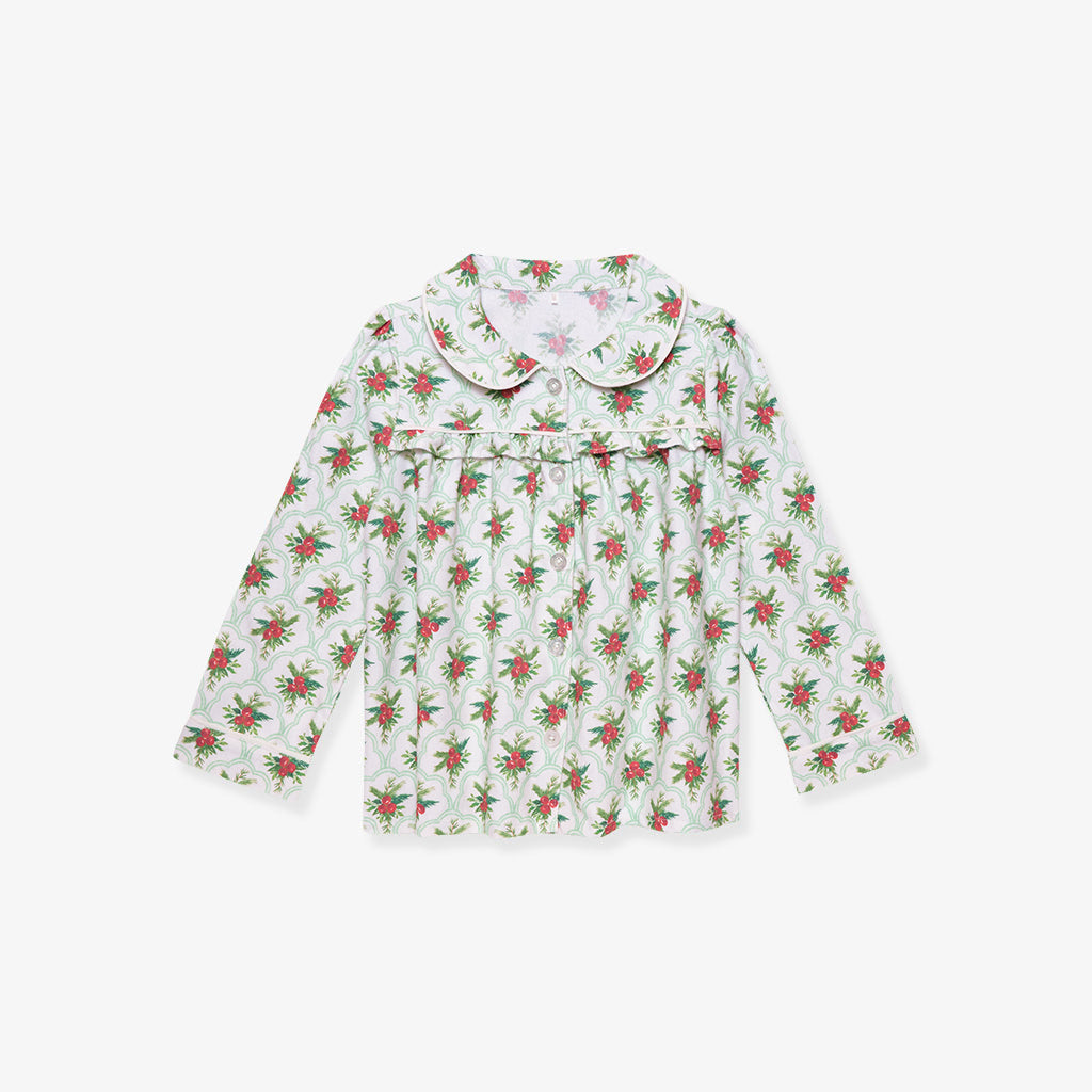 Gladys Flannelette Ruffled Pajama Set