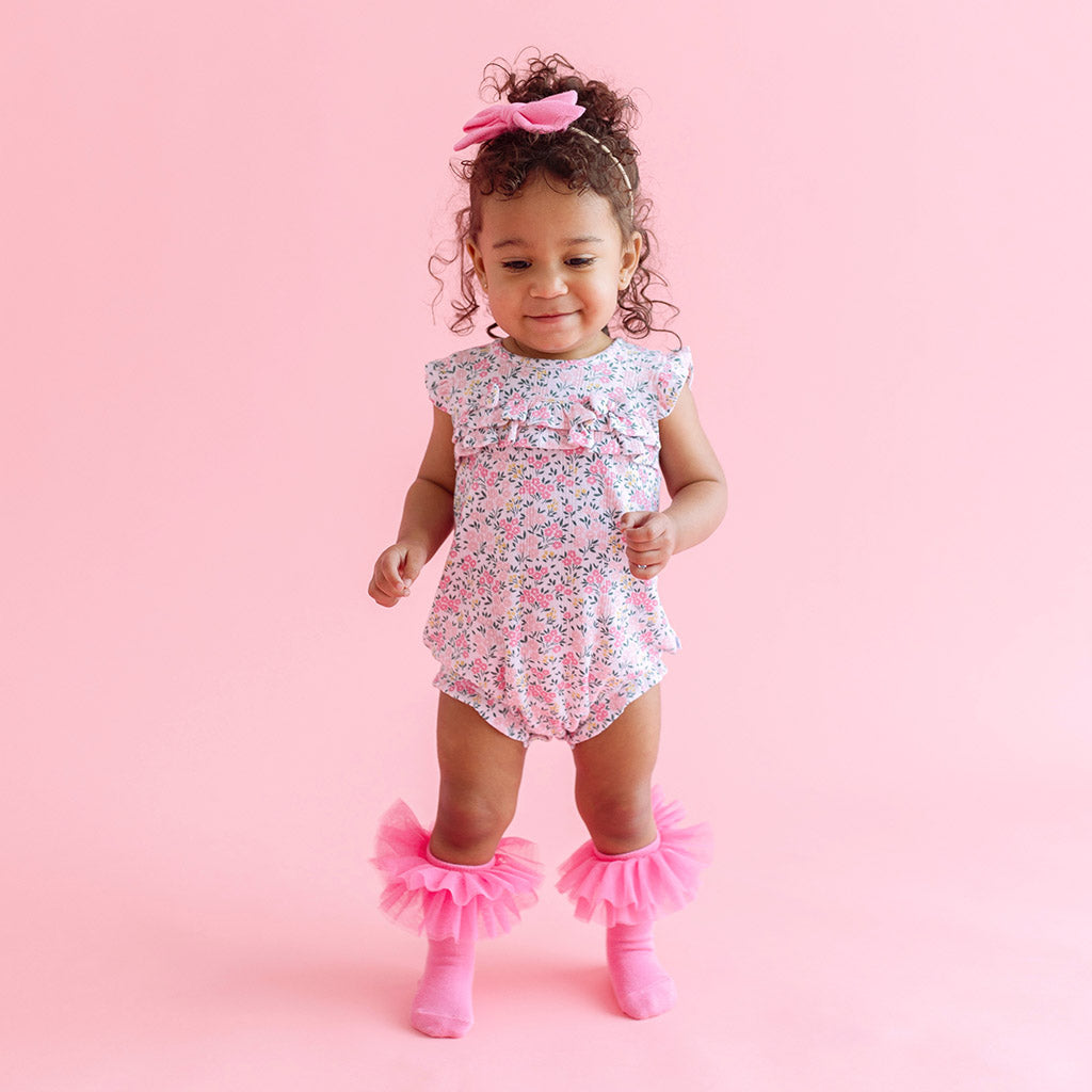 Meadow Haze Pointelle Ruffled Bubble Romper