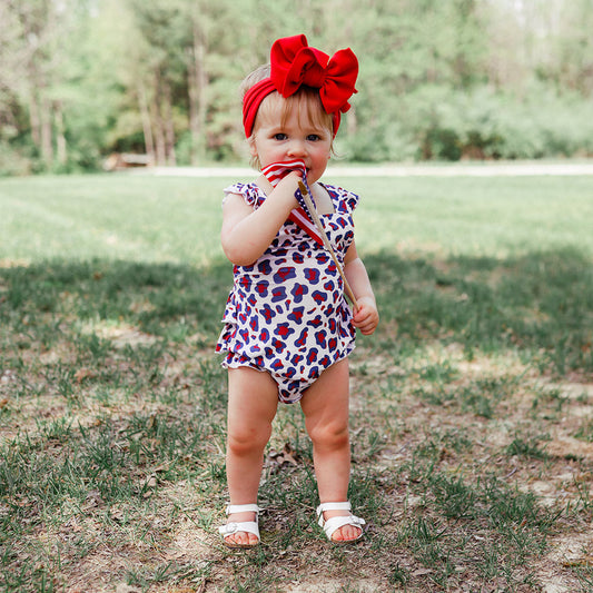Liberty Grace Ruffled Strap Bubble Romper