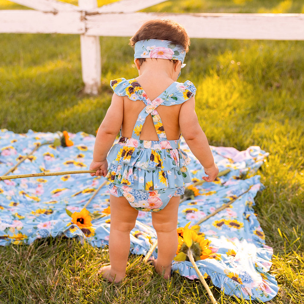 Teresa Marie Ruffled Strap Bubble Romper