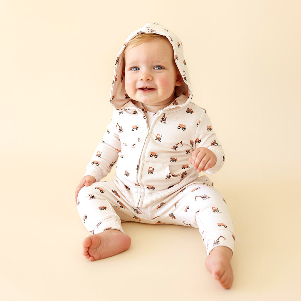 Dalton French Terry Zippered Hooded Romper