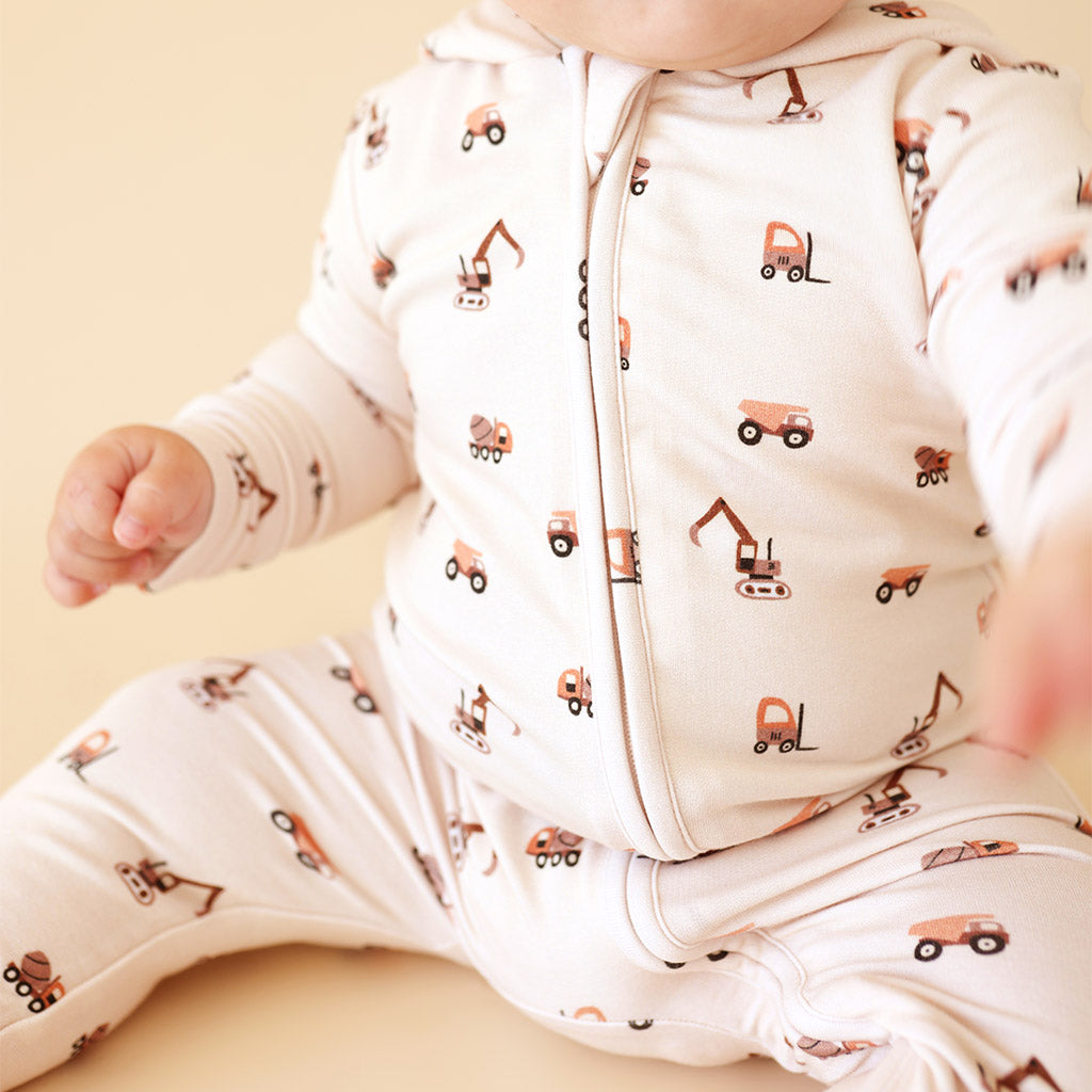 Dalton French Terry Zippered Hooded Romper