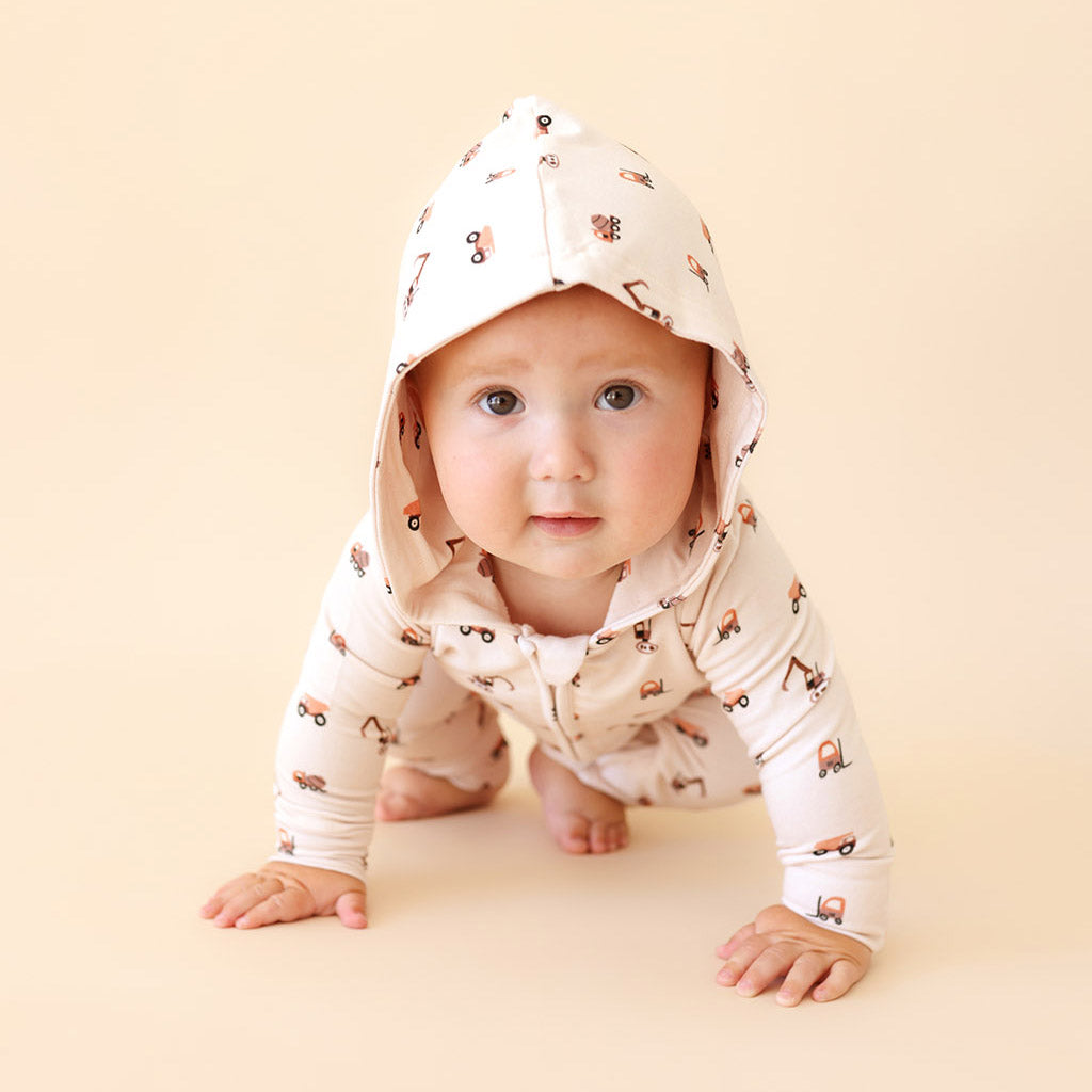 Dalton French Terry Zippered Hooded Romper